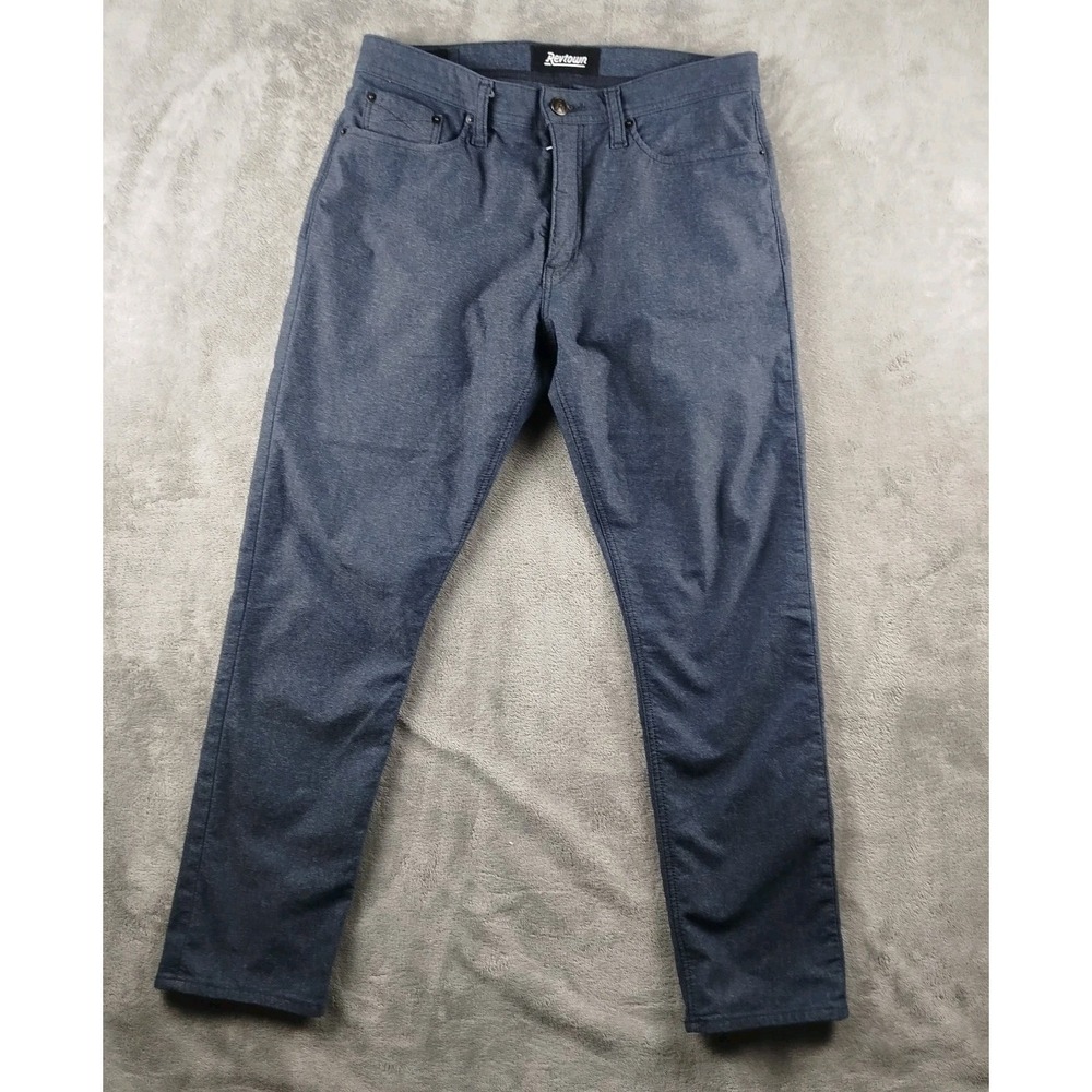 Revtown Sharp Jeans Mens 34x30 Blue Indigo Dark Washed Slim Fit Decade Denim